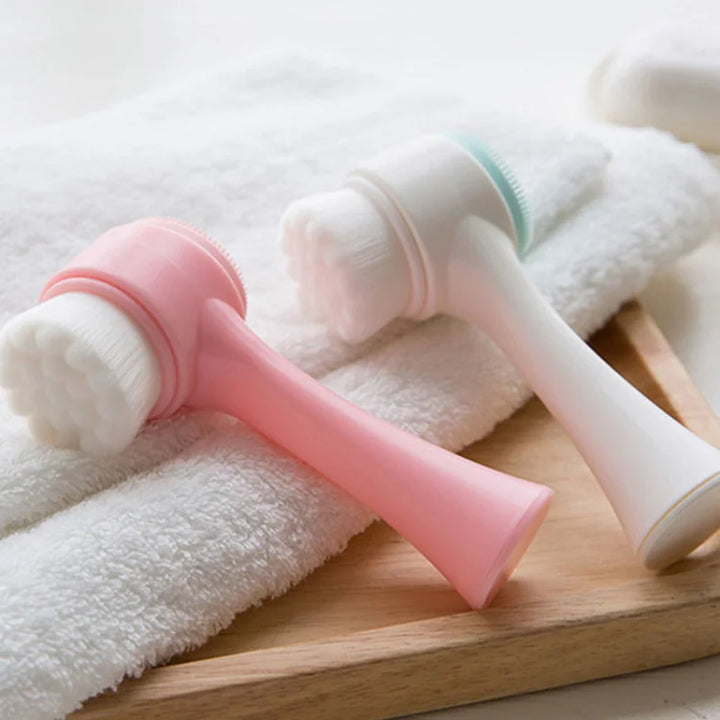 Cepillo facial con doble función para limpieza profunda y masaje